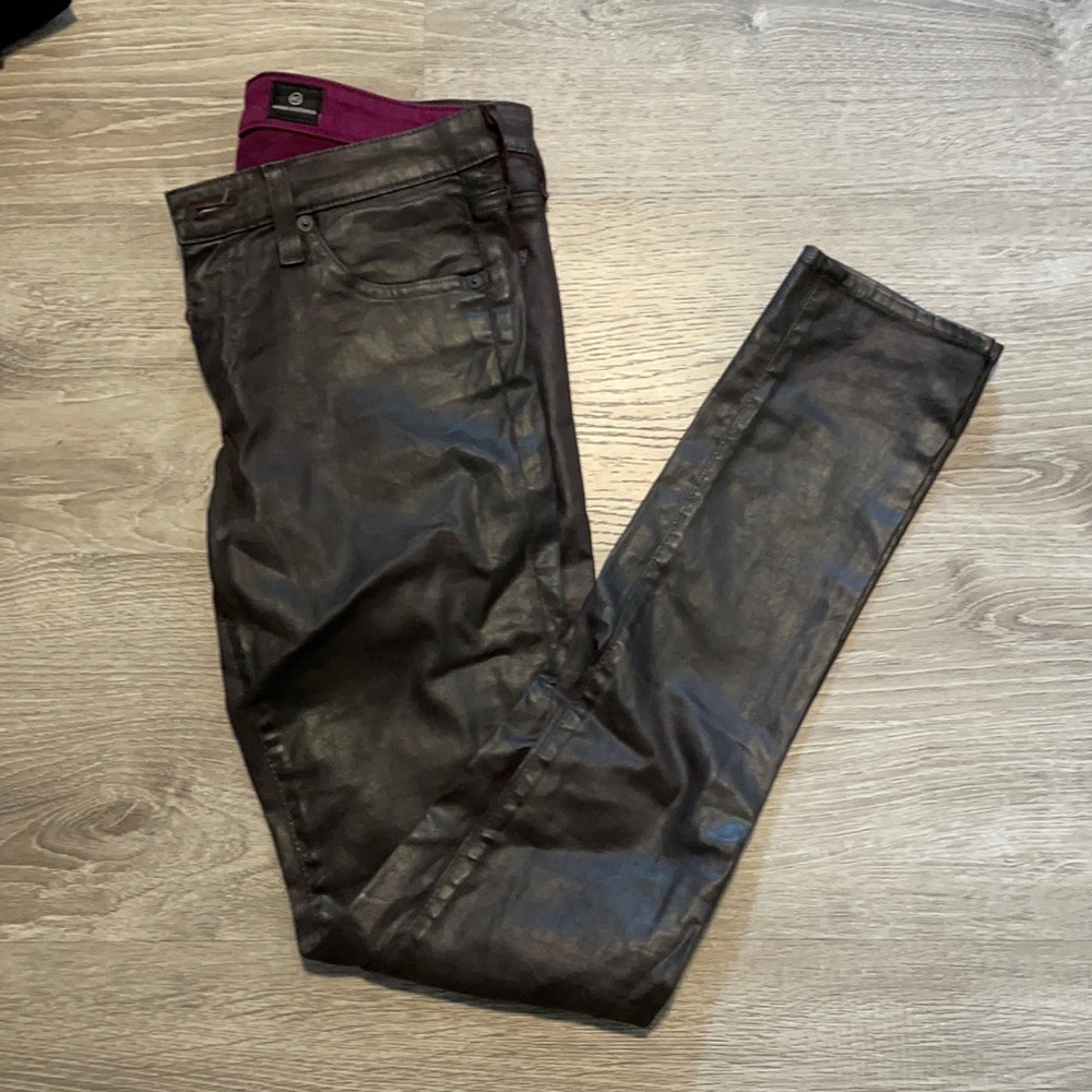 Faux leather skinny jeans - Dark brown
